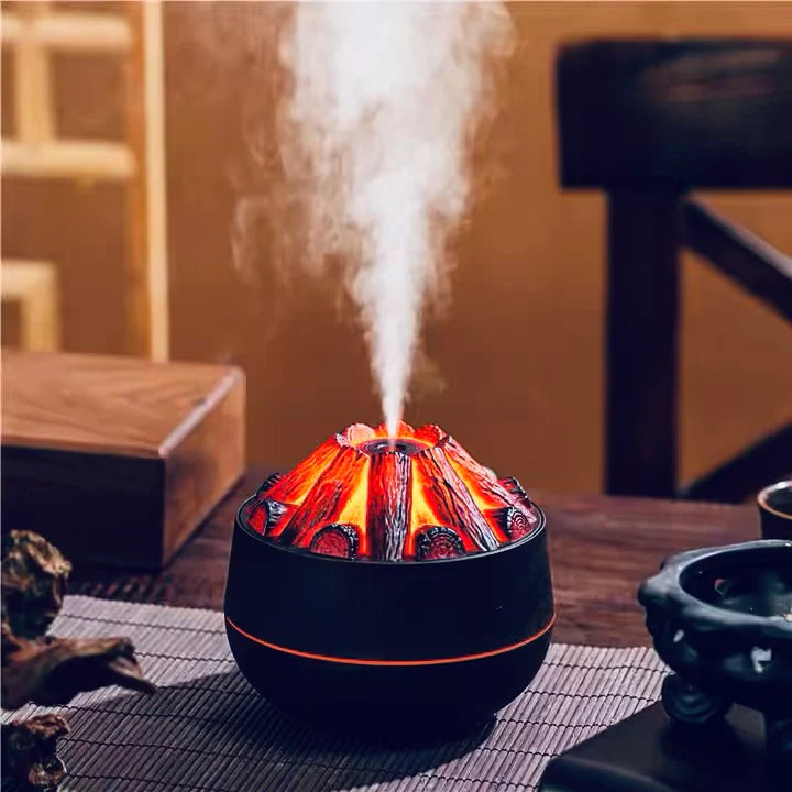 New Style wood essential oil diffuser cool humidifier fogger mist maker innovative simulated fire usb oil humidifier for office