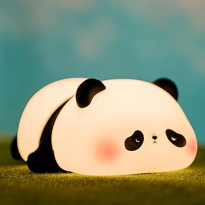 Panda Night Lights For Kids Cute Animal Silicone Timing Rechargeable Lamp Cartoon Panda Bedroom Decoration Kids Boys Girls Gift