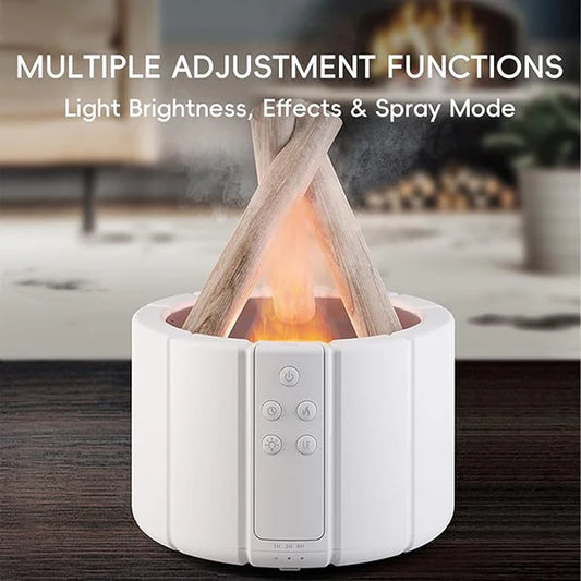 Aurora Campfire Flame Fire Diffuser, Bonfire Aromatherapy Essential Oil Diffuser, 250ml Wood Cool Mist Humidifier for Home,Bedroom,Office, Remote Control, Auto Shut-Off, Night Light, Gift