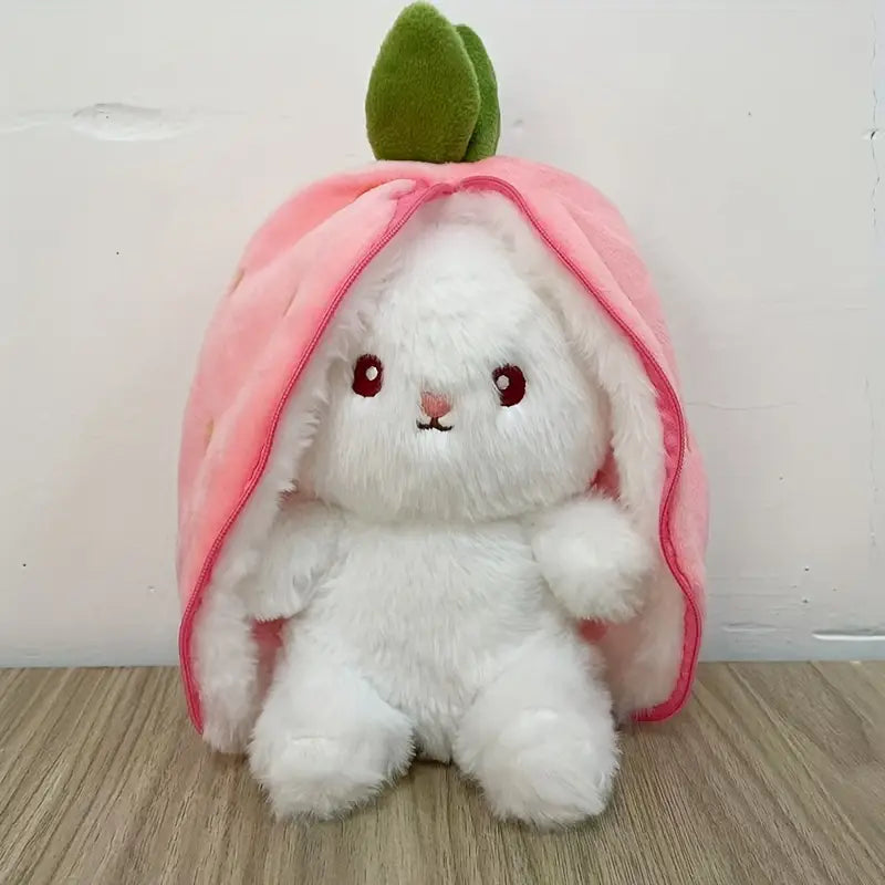 Transforming Rabbit Pillow, Strawberry Rabbit Plush Toy, Carrot Rabbit Doll, Pillow, Birthday Gift, Valentine Gift