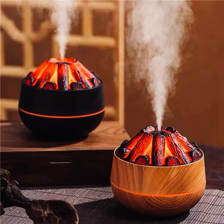 New Style wood essential oil diffuser cool humidifier fogger mist maker innovative simulated fire usb oil humidifier for office