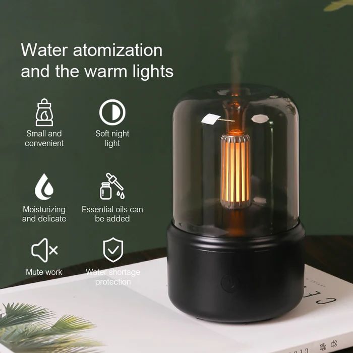 Candlelight Fire Flame Aromatherapy Essential oil Diffuser for Home Room Fragrance Ultrasonic Air Humidifier USB Aroma Diffuser