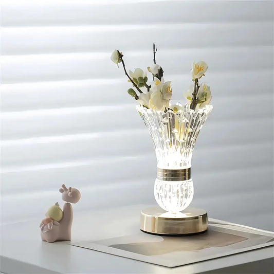 Modern Romantic Crystal Flower Desk Lamp - USB Plug, Adjustable Lighting for Bedroom, Living Room And Office Decoration - Ideal for Valentine'S Day